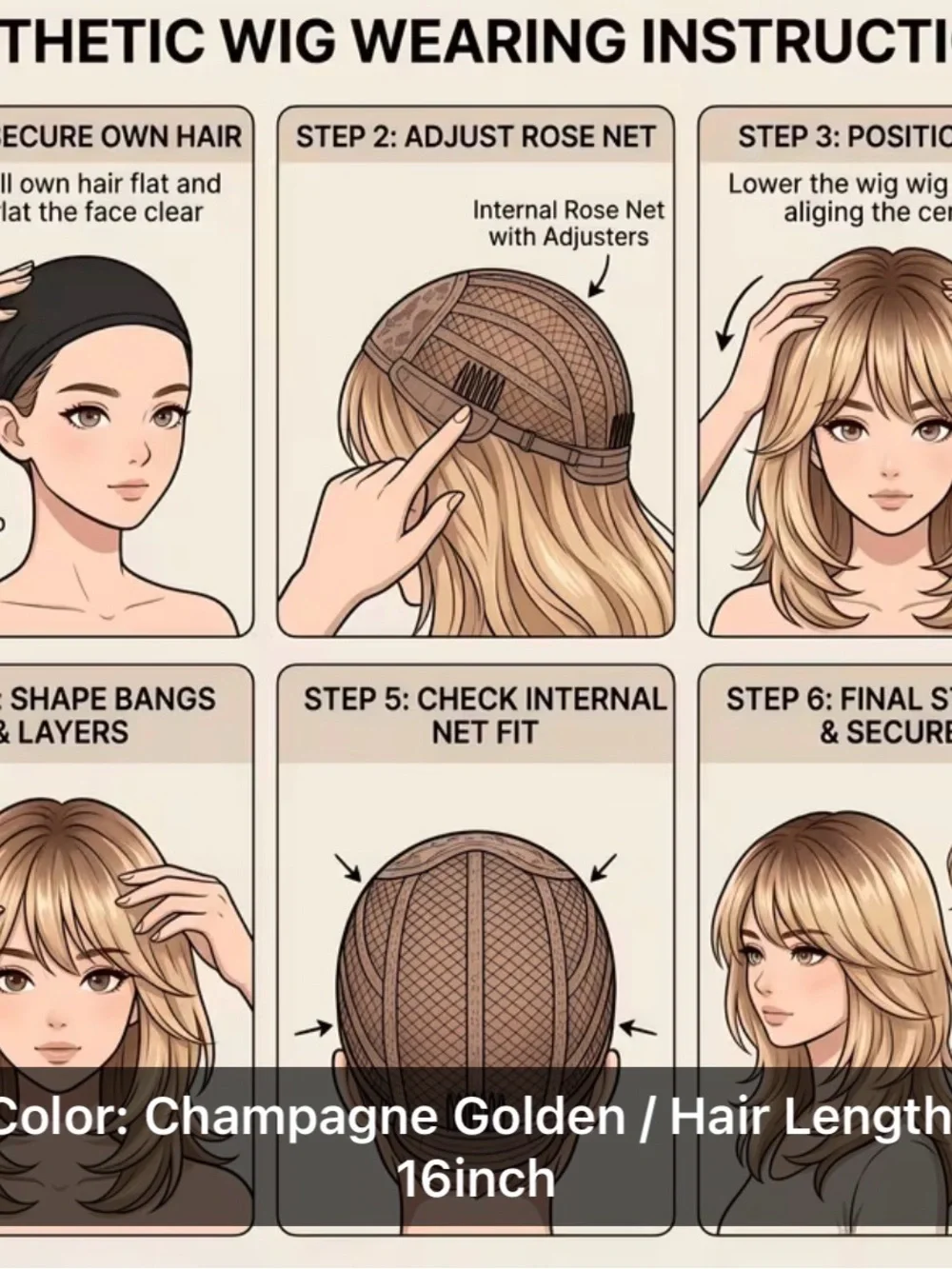 Blonde Layered Women's Wig with Face-Framing Bangs